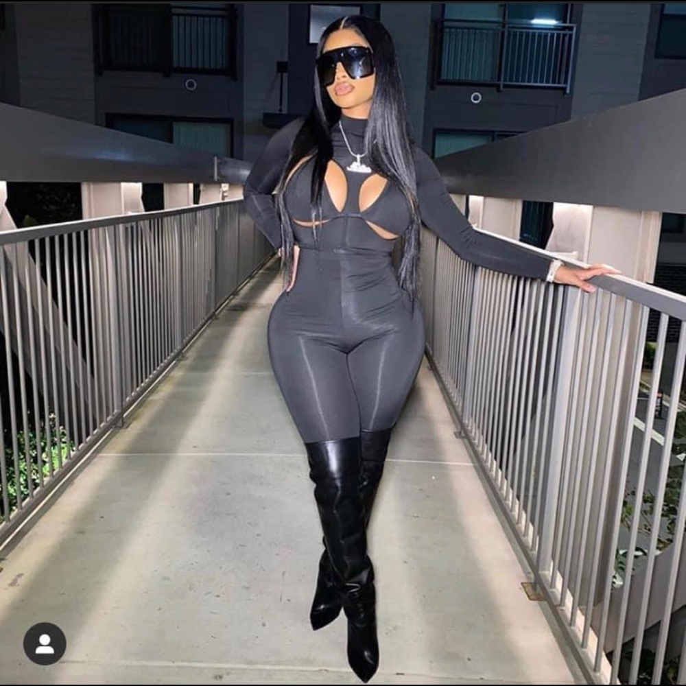 Black cut out jumpsuit